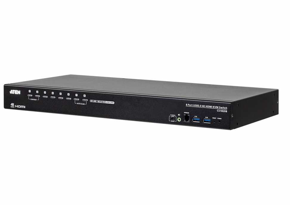 Aten | 8 prievadų USB 3.0 4K HDMI KVM jungiklis | CS18208