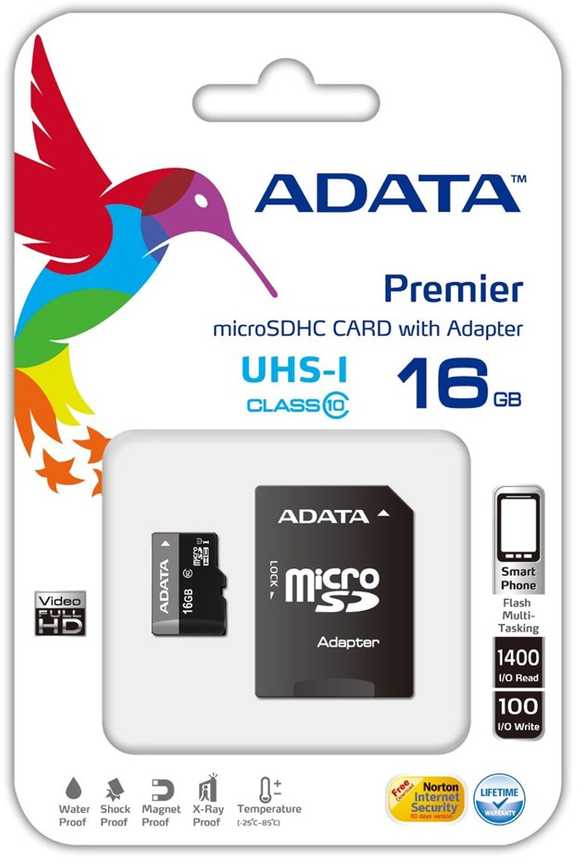 Atminties kortelė ADATA | Premier UHS-I | 16 GB | Micro SDHC | Flash atminties klasė 10 | SD adapter