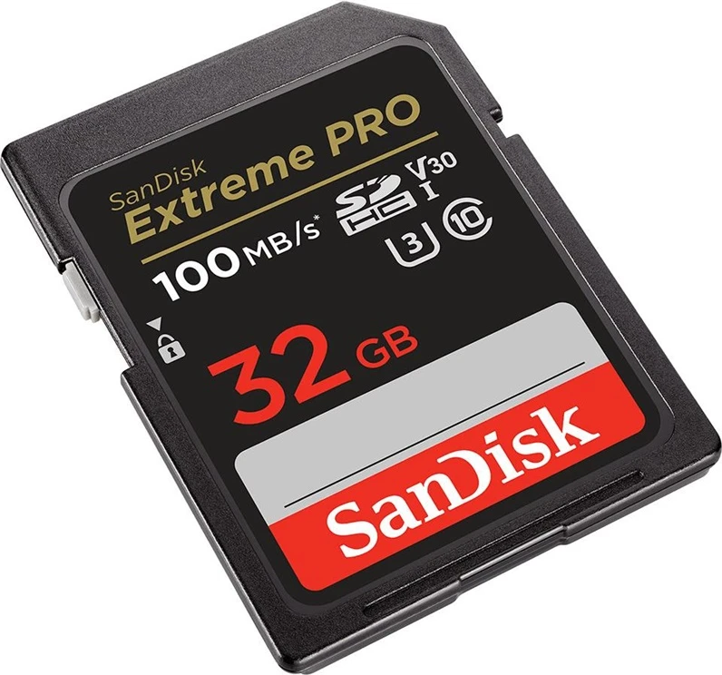 Atminties kortelė SANDISK Extreme PRO 32GB SDHC Memory Card + 2 metai RescuePRO Deluxe iki 100MB/s & 90MB/s Read/Write speeds, UHS-I, Class 10, U3, V30