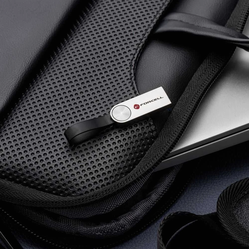 USB atmintinė 128GB USB 3.2 Gen 1 (USB A) Forcell F-Data Metal sidabrinis
