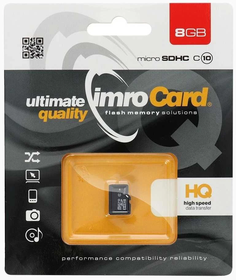 IMRO atminties kortelė Micro SD 8GB 100MB/s class10 UHS I
