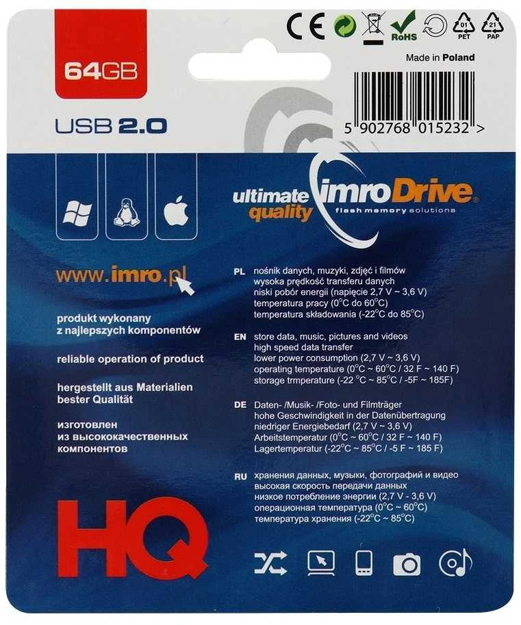 Wolbar IMRO pendrive Juodas 64GB USB2.0