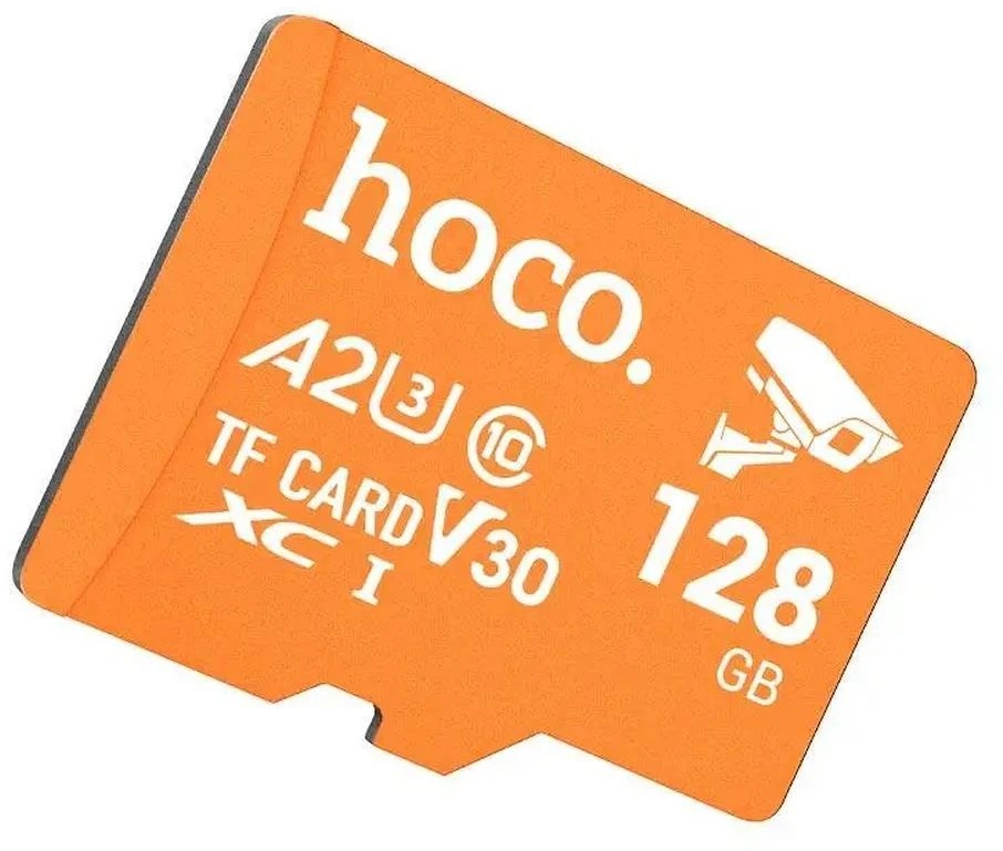 Atminties kortelė Micro SD 128GB class 10 UH-1 U3 V30 A2 Hoco oranžinis