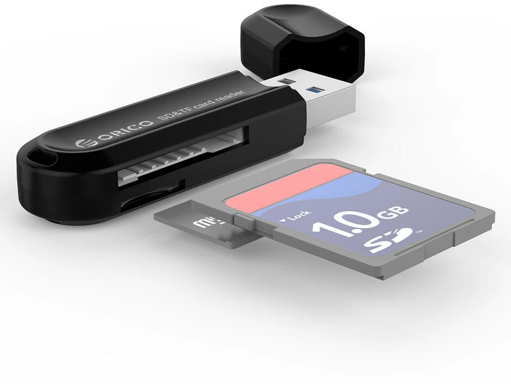 Orico CRS21 USB 3.0 SD ir Micro SD atminties kortelių skaitytuvas - juodas