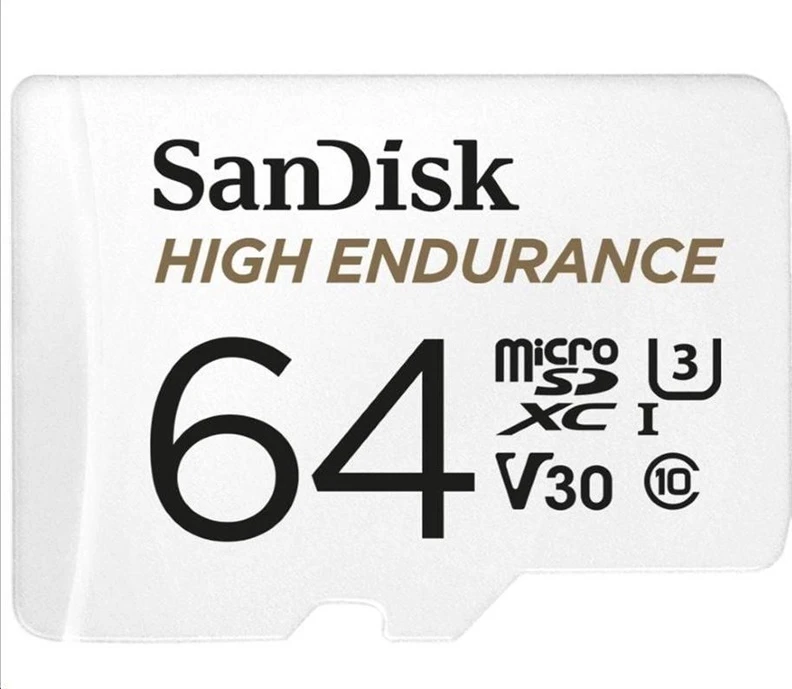 Atminties kortelė SanDisk High Endurance microSDXC 64GB V30 + adapteris