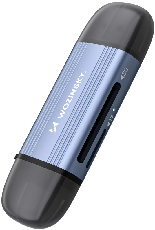 Wozinsky WCR-5G Memory Card Reader for SD and Micro SD USB-A 3.0 / USB-C 3.0 Aluminum - Gray