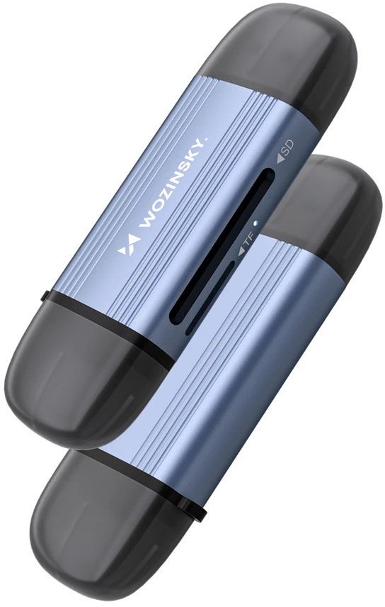 Wozinsky WCR-5G Memory Card Reader for SD and Micro SD USB-A 3.0 / USB-C 3.0 Aluminum - Gray