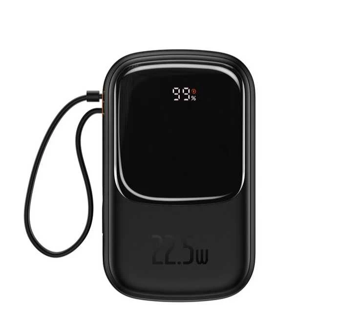 Baseus Qpow PRO Powerbank kabelis, 20000mAh, 22.5W (fekete)
