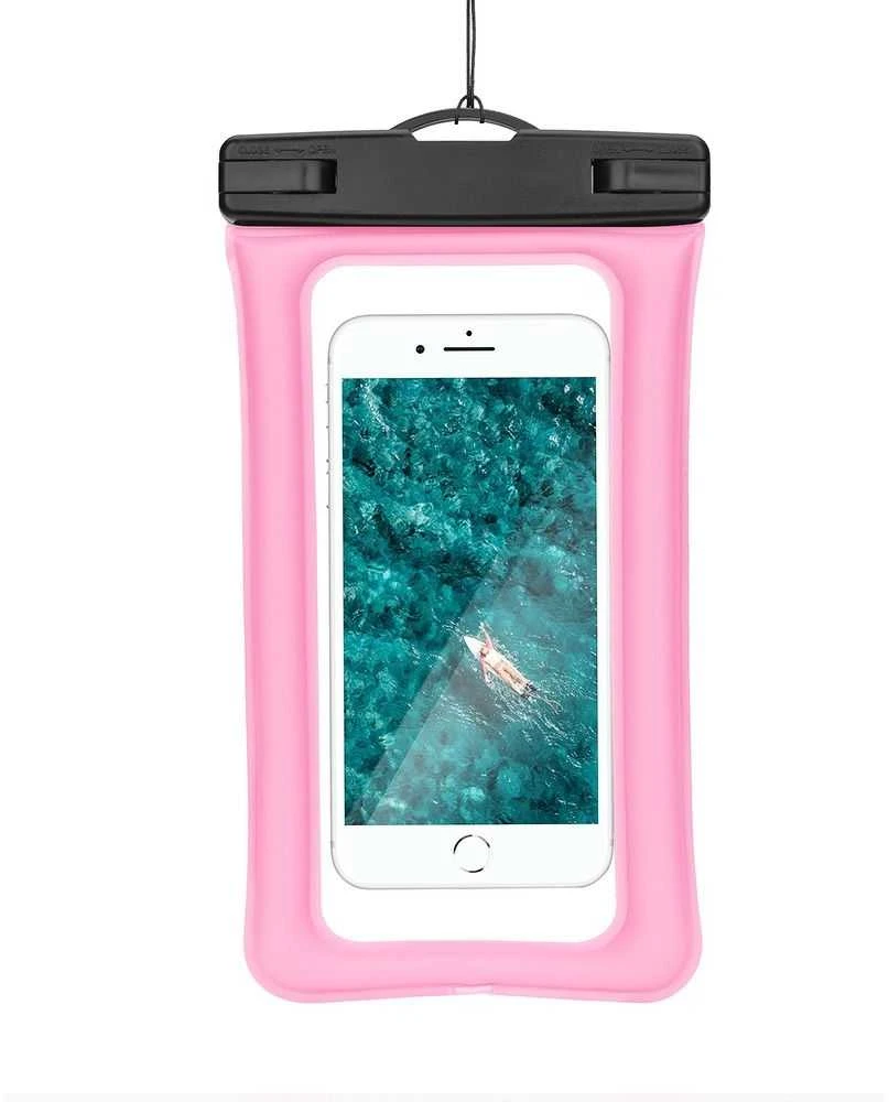 Oem Vandeniui atsparus dėklas telefonui with plastikas closing AIRBAG pink