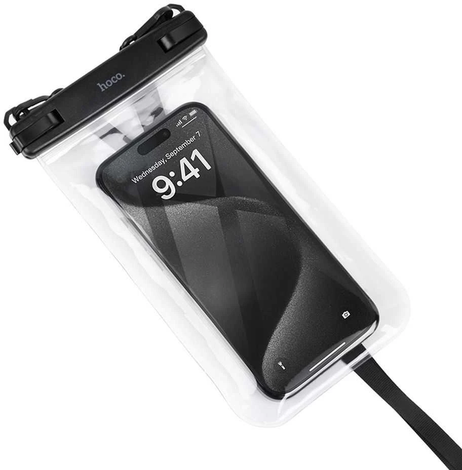 Dėklas Atsparus vandeniui case for mobile phone Hoco IP68 222 x 125 x 21 mm HX52 transparent