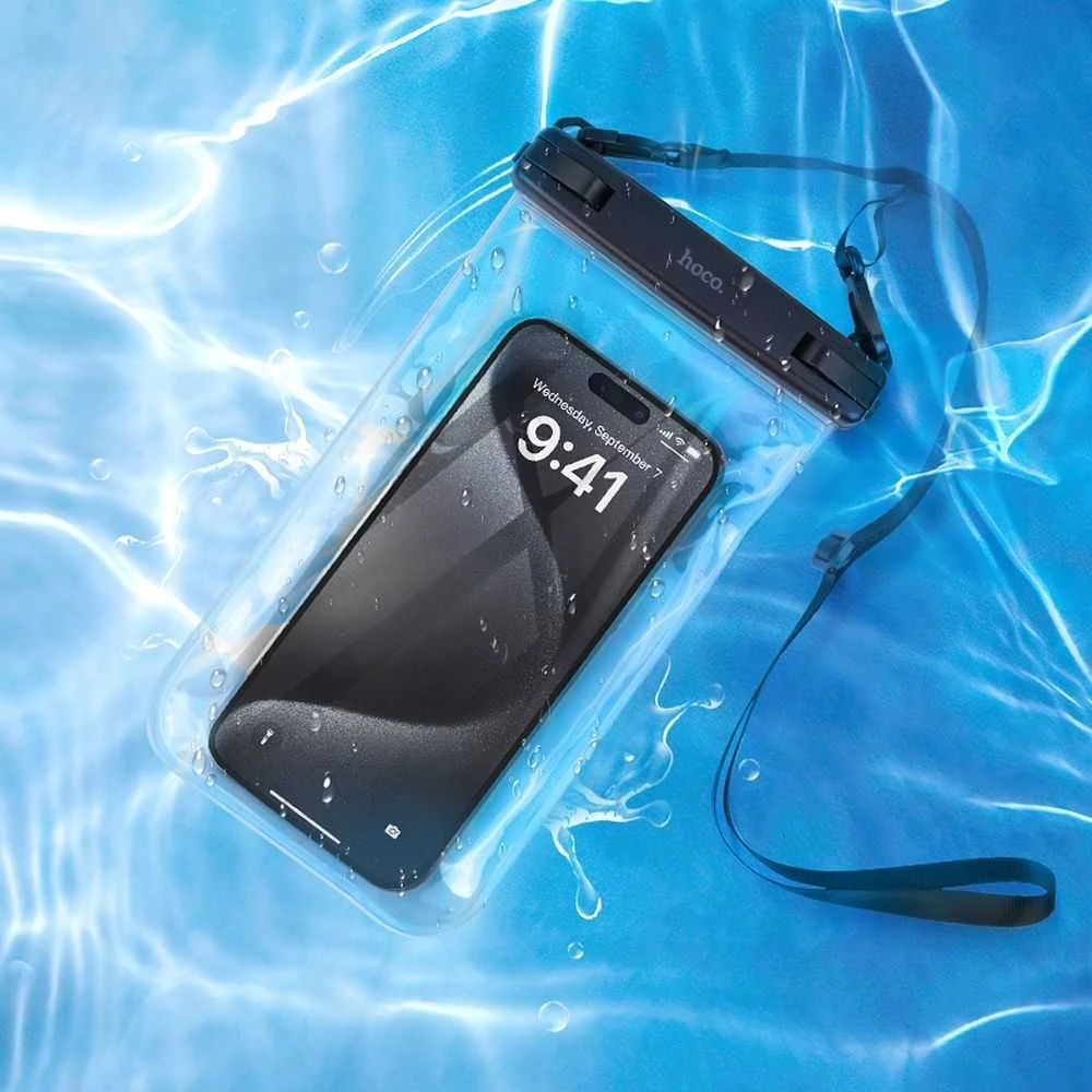 Dėklas Atsparus vandeniui case for mobile phone Hoco IP68 222 x 125 x 21 mm HX52 transparent