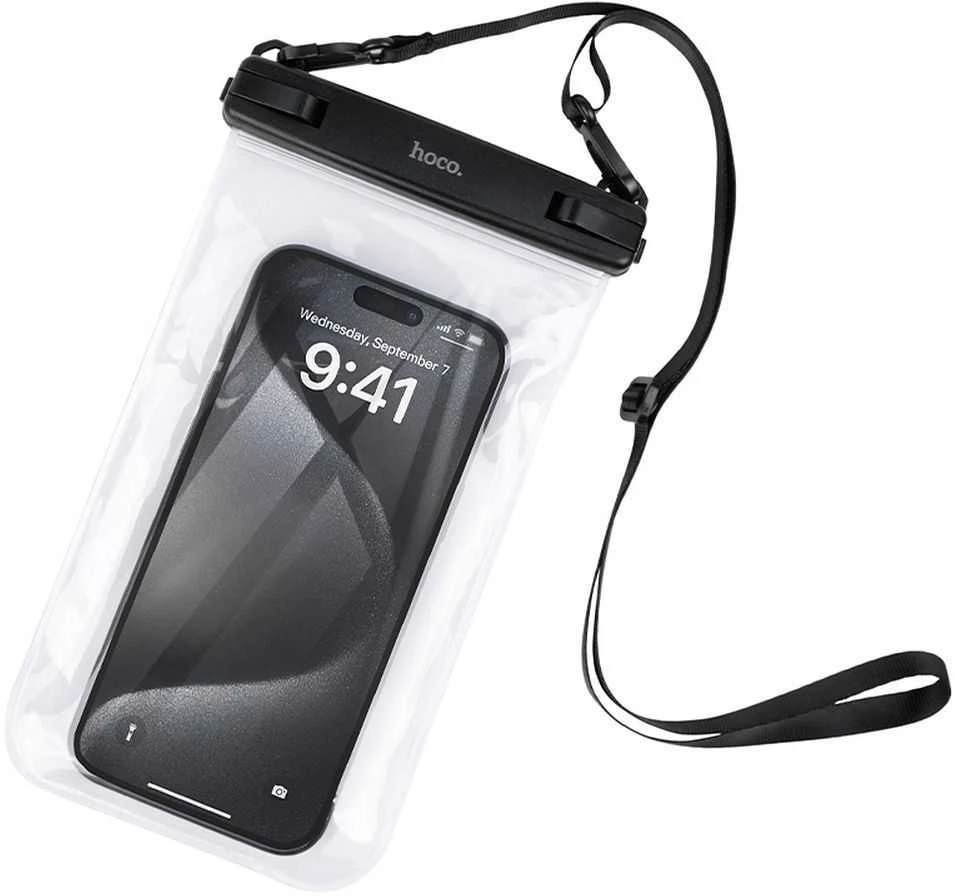 Dėklas Atsparus vandeniui case for mobile phone Hoco IP68 222 x 125 x 21 mm HX52 transparent