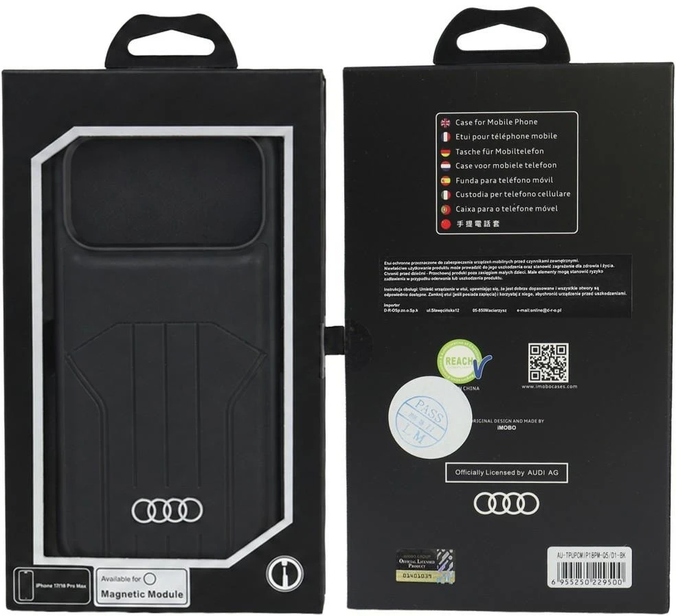 Audi Synthetic Odinis dėklas MagSafe for iPhone 18 Pro Max / 17 Pro Max - Juodas