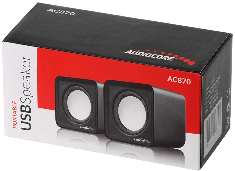 Kompiuterio kolonėlės Garsiakalbiai - Audiocore AC870 B 2 Krypčių 3 W, Juoda/Pilka