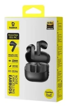 Baseus ausinės Bluetooth BH1 TWS, BT6.0 ausinės į ausį su AI aiškiais skambučiais, juodos (A0010102)