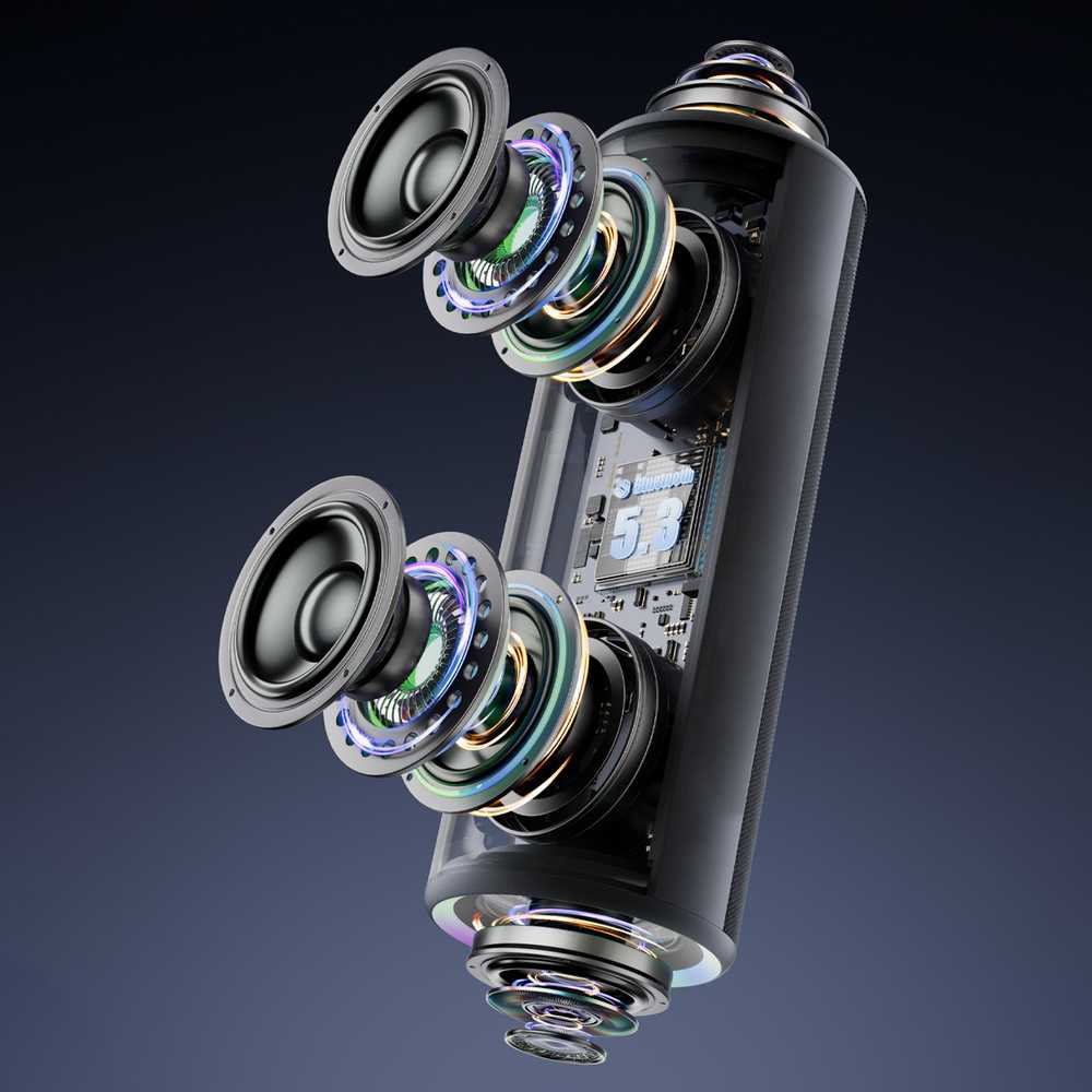 Ausinės Dudao Y21 Belaidės Speaker with RGB Backlight Bluetooth 5.3 - Juodas