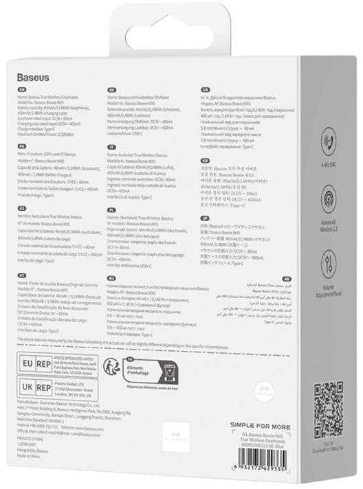 Ausinės Earphones TWS Baseus Bowie WX5 (mėlynas)