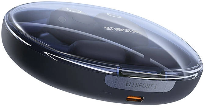 Baseus Belaidės Bluetooth 5.3 ausinės Eli Sport 1 su įkrovimo dėklu, juodos