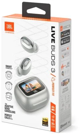 JBL Live Buds 3 TWS ausinės, Sidabrinės