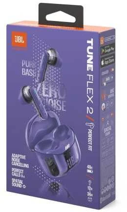 Ausinės JBL Tune Flex 2 Ghost Edition TWS Bluetooth Belaidės In-Ear Earphone Ghost Violetinė EU