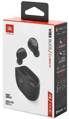 JBL Vibe Buds belaidės ausinės, Juodos spalvos