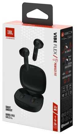 JBL Vibe Flex TWS belaidės ausinės, Juodos