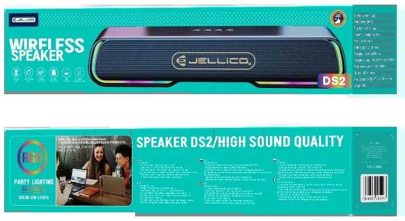 Ausinės Jellico DS2 nešiojama kolonėlė, Juodos spalvos