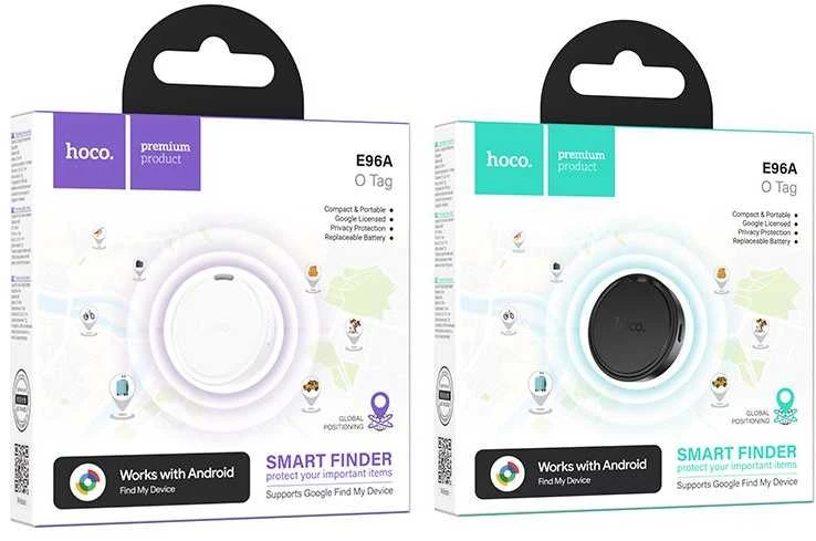 Lokatorius suderinamas su „Google Find My Device“ Hoco E96A baltas