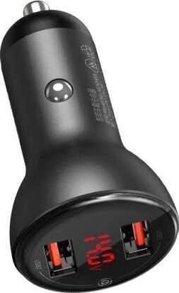 Baseus įkroviklis su skaitmeniniu ekranu Dual QC3.0 45W 5A - Pilkas