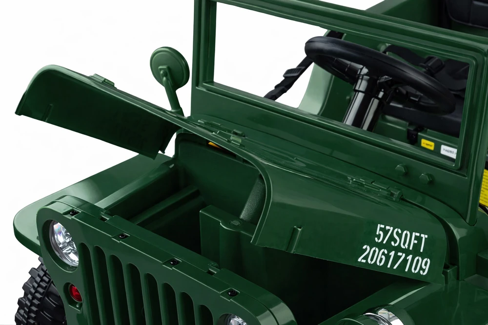 Akumuliatorinė transporto priemonė vaikams Jokomisiada Willy 4x4 + nuotolinio valdymo pultas | spalva: tamsiai žalia