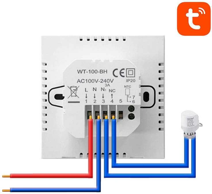 Avatto ZWT100 Zigbee vandens šildymo termostatas 3A TUYA