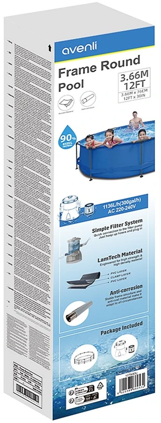 Avenli Karkasinis baseinas Aventil 360x76 cm, su filtravimo pompa 17799EU