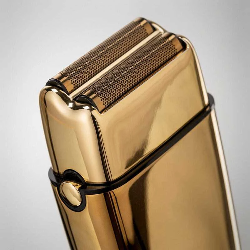 Barzdaskutė Mobili įkraunama plaukų skutimo mašinėlė BaByliss PRO Double Foil Metal Shaver Gold FXFS2GE, aukso spalvos
