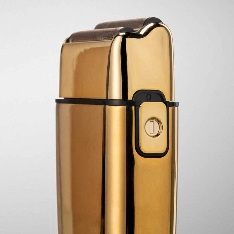 Barzdaskutė Mobili įkraunama plaukų skutimo mašinėlė BaByliss PRO Double Foil Metal Shaver Gold FXFS2GE, aukso spalvos