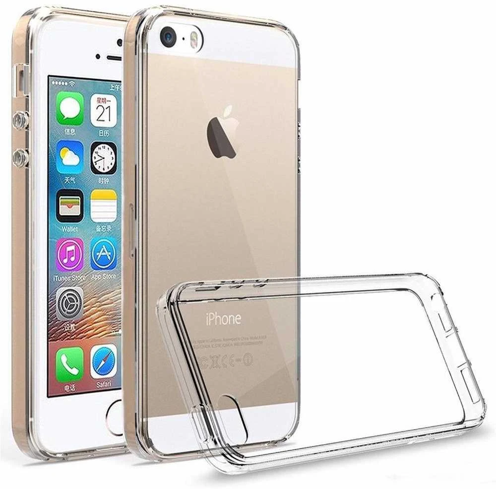 OEM dėklas iPhone 5/5S galiniam dėklui, itin plonas, 0,5 mm, skaidrus