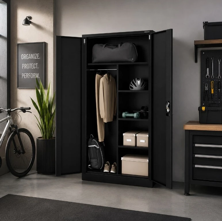 Iron Mate SATURN Metal Utility Cupboard 185x90x45 Juodas RAL9005