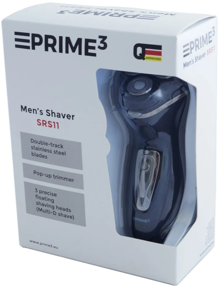 PRIME3 SRS11 vyriškas skustuvas Sukamasis skustuvas Trimeris Juoda, sidabrinė
