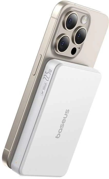 Baseus Airpow II Qi2 USB USB-C 22.5W 10000mAh balta