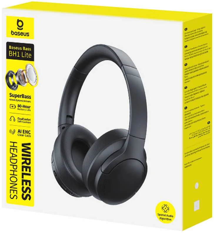 Ausinės BASEUS BASS BH1 LITE Juodas