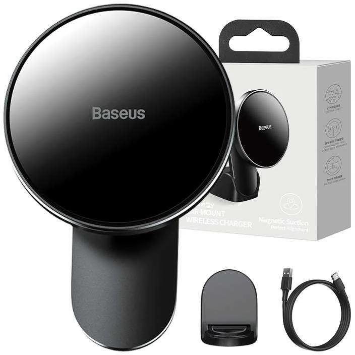 Baseus Automobilinis magnetinis laikiklis iPhone telefonams su belaidžiu įkrovimu 15W