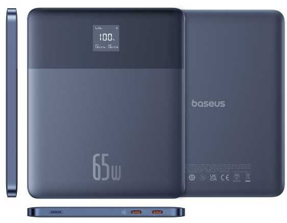 Baseus Blade2 12000mAh 65W + kabelis USB-C mėlyna