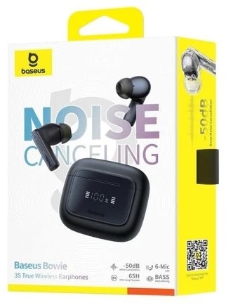 Baseus ausinės Bluetooth Bowie 35 TWS, BT5.3 ausinės su ENC, juodos (A00073800123-00)