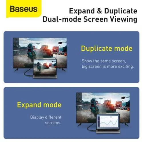 Kabelis HDMI-HDMI kištukai 1.0m (HDMI 2.0) juodas 4K 60Hz, BASEUS