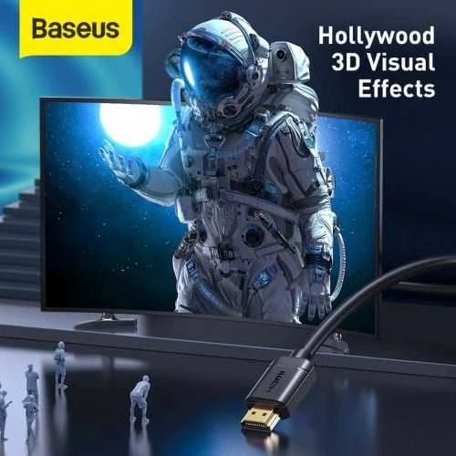 Kabelis HDMI-HDMI kištukai 1.0m (HDMI 2.0) juodas 4K 60Hz, BASEUS