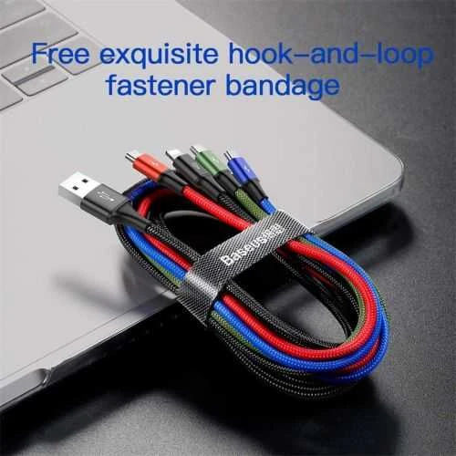 Baseus USB Fast 4in1 USB-C / 2x Lightning / Micro kabelis 3.5A 1.2m - Juoda