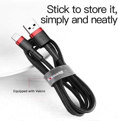 Baseus Cafule kabelis USB Lightning 2A 3m - Juodas / Raudonas
