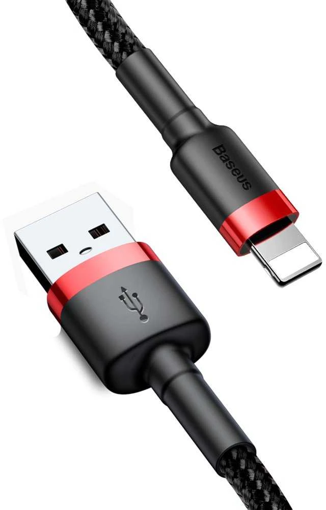 Baseus Cafule kabelis USB Lightning 2A 3m - Juodas / Raudonas
