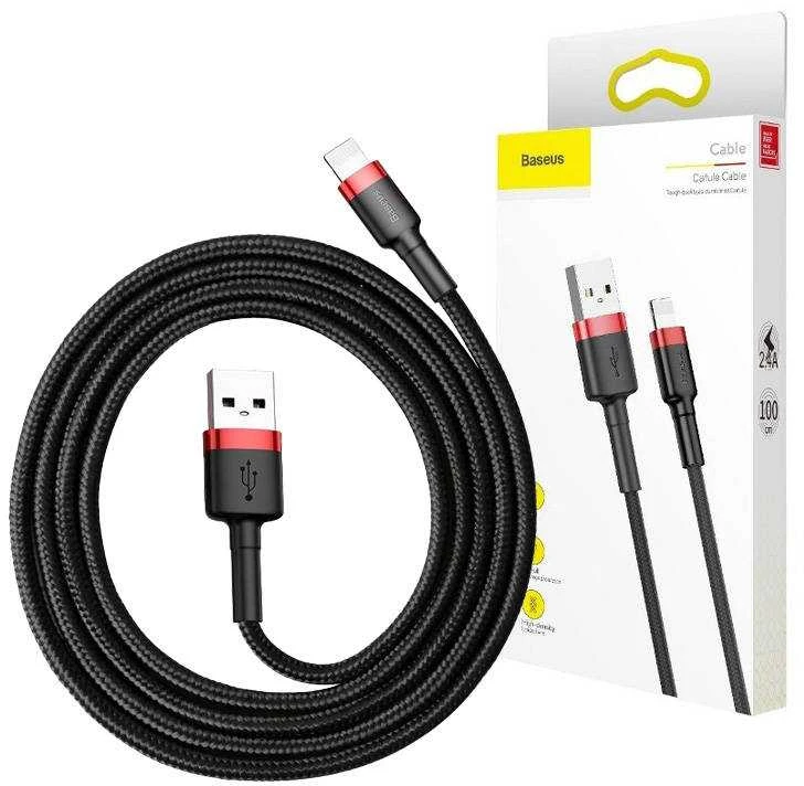 Baseus Cafule kabelis USB Lightning 2A 3m - Juodas / Raudonas