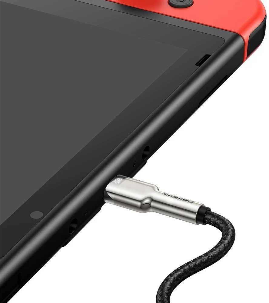Kabelis USB C - USB C 1m 100W juodas Cafule Metal BASEUS