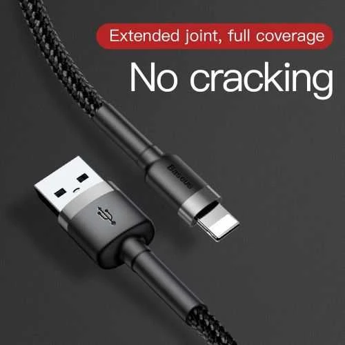 Baseus Cafule USB Lightning kabelis 2.4A 0.5m - Pilkas / Juodas